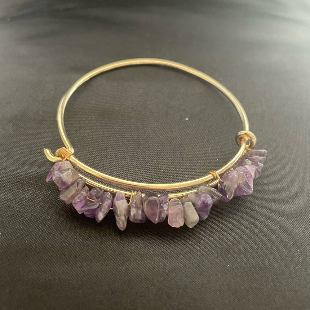 Amethyst, bangle bracelet